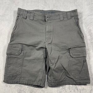 Duluth Flex Fire Hose Cargo Shorts Mens 36 Grey Relaxed Fit Work Utility